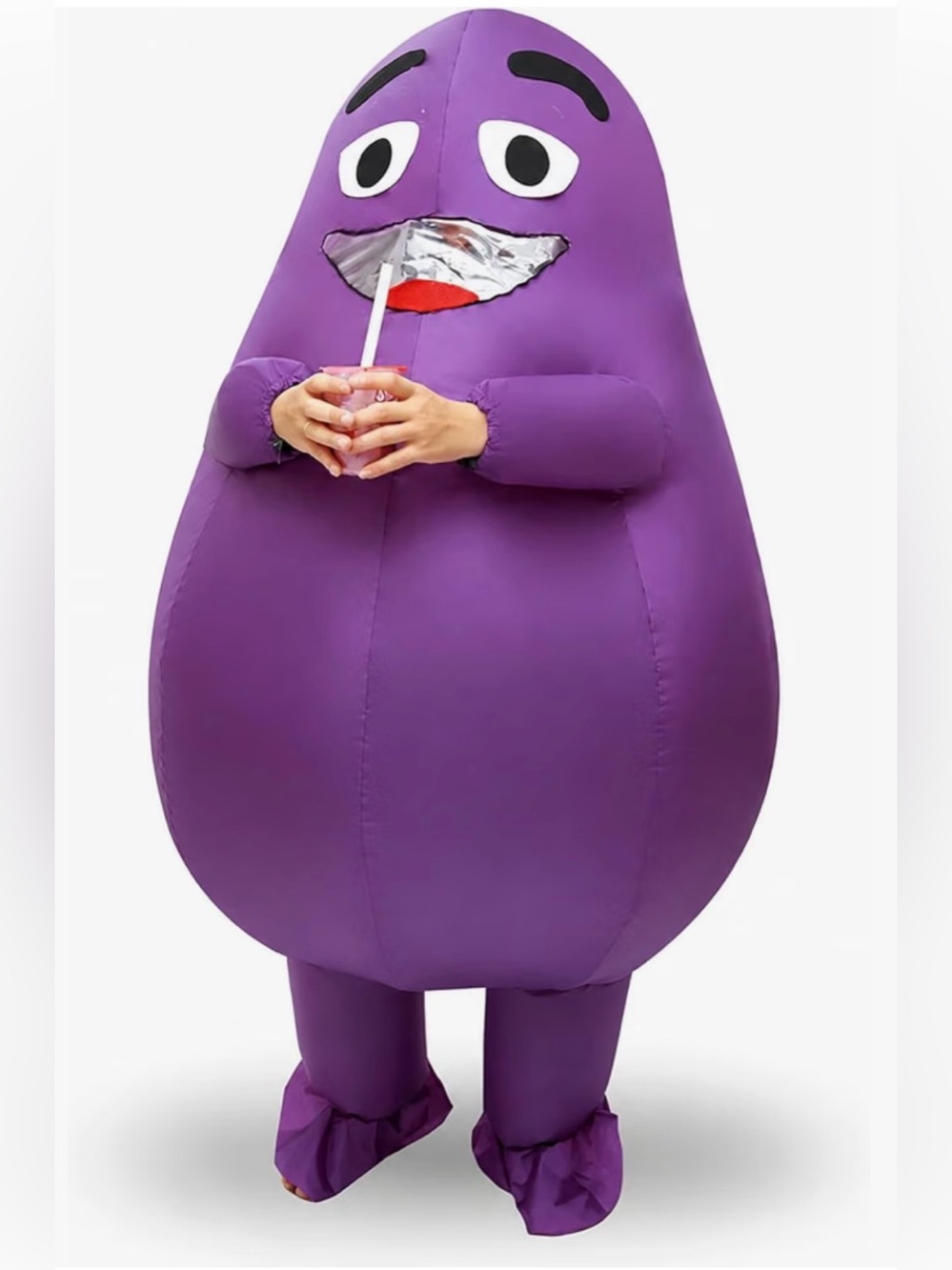 Grimace , McDonald โs Purple Inflatable Costume , Adult One Size ,Halloween Masc